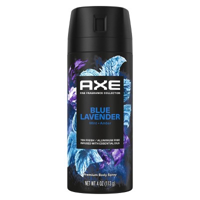 Axe Blue Lavender 72-Hour Aluminum-Free Premium Body Spray - Mint + Amber - 4oz