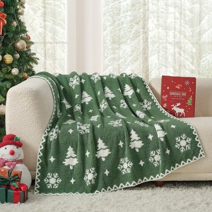 Snuggle Sac Christmas Throw Blanket Soft Knit Bed Blanket 50x60" - 1 of 4