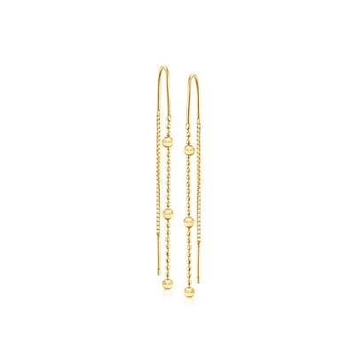 Pure Collection by Ross-Simons Italian 18kt Gold Vermeil Beaded Threader Earrings