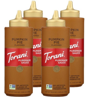 Torani Pumpkin Pie Flavored Puremade Sauce - Case of 4/16.5 oz