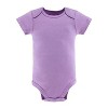 The Peanutshell Baby Girl Short Sleeve Bodysuits, 5-Pack, Purple/Grey/Mint, Newborn to 24 Months - 2 of 4