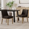 Coolbibila Fabric Upholstered Wood Dining Chairs Set of 2,Comfortable Armless Seat With Hardwood Frame Legs Kitchen Dining Chair - 3 of 4