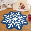 Christmas Holiday Decor Rug Washable Xmas Snowflake Area Rugs Soft Non Slip Low Pile Rugs for Living Room Bedroom - 3 of 4