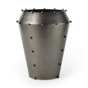 HomeRoots 12" Gray Metal Table Vase - 1 of 4