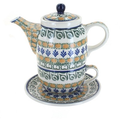 Blue Rose Polish Pottery 423 Caramika Artystyczna Tea for One
