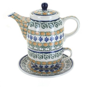 Blue Rose Polish Pottery 423 Caramika Artystyczna Tea for One - 1 of 1