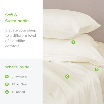 Ivory Twin Organic Cotton Bamboo Sheet Set