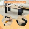 Wooden Coffee Table with Light Wood Grain Texture, Modern Side Table for Balcony Bedroom Living Room Home Office - 4 of 4