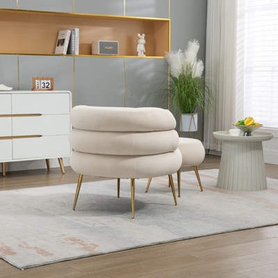 Round Swivel Barrel Chair-Comfortable Accent Sofa for Living Spaces