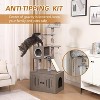 Cat Tree Tower with Litter Box Enclosure 66.9in Condo with Perch & Scratching Posts - Plush Nest, Multi-Tier Play & Rest - 4 of 4
