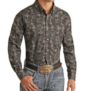 Men's Classic Bandana Print Reflex Button Shirt - Rock & Roll Denim - 1 of 1