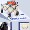 Vynxaria Folding Wagon, Heavy Duty Utility Beach Wagon Cart for Sand with Wheels, Adjustable Handle&Drink Holders for Shopping - 4 of 4