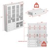 Famapy White 6 Door 3 Drawer Large Storage Cabinet Glass Door Built-in Light Strip Modern Style - 3 of 4