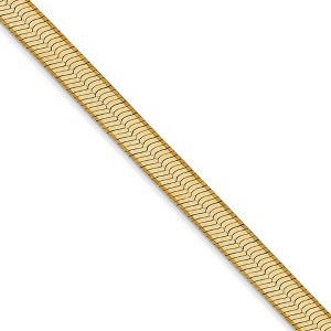 Black Bow Jewelry 5mm, 14k Yellow Gold, Solid Herringbone Chain Necklace - 1 of 4