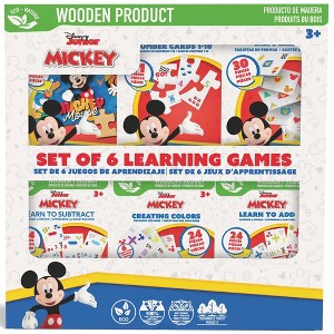 Disney Junior: Mickey Learning Games - Set Of 6 - Wooden Puzzles & Flashcards - 1 of 4