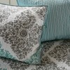 6pc Aqua Arbor Daybed Cover Set 75"x39": Madison Park, Microfiber Embroidered, Includes Shams & Pillow - 4 of 4