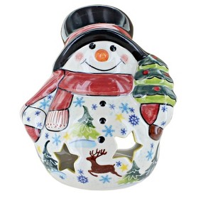 Blue Rose Polish Pottery 655 Vena Small Snowman - 1 of 1