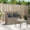 vidaXL Garden Bench Gray PE rattan 47.2 in Removable Covers - 3 of 4