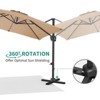 10Ft Cantilever Patio Umbrella, Square Outdoor Offset Market Umbrella with 360° Rotation, Easy-Lock Handle, Cross Base for Garden, Balcony, Deck - 3 of 4