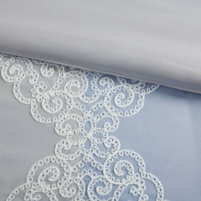 King Gray and Blue Reversible Microfiber Comforter Set