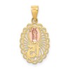 Black Bow Jewelry 14k Two Tone Gold Sweet 15 Our Lady of Guadalupe Pendant, 10 x 23mm - 3 of 4