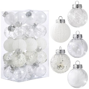 30 PCS Christmas Ball Ornaments for Christmas Trees, Decorative Hanging Ornaments Set, Silver - 1 of 4