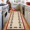 Christmas Area Rug, Holiday Carpet with Bells, Holly Berry & Ribbon Garland Design, Festive Throw Rug for Living Room, Bedroom - 3 of 4