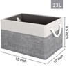 Aoibox Foldable Storage Bins 3 Pack Large Organizer Baskets with Rope Handles for Toys Books Closet White Grey - 3 of 4