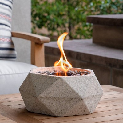 Geo Table Top Outdoor Fire Bowl - Natural - Terra Flame