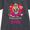 - Barbie - Peace Love Barbie Graphic Short Sleeve Fleece Dress - 2 of 3