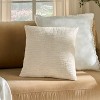 Mina Victory Lifestyles Wavy Solid Indoor Ivory 18" x 18" Set of 2 Throw Pillows - 3 of 4