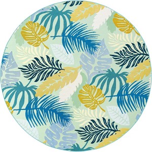 Unique Loom    Outdoor Botanical Limahuli Area Rug - 1 of 4
