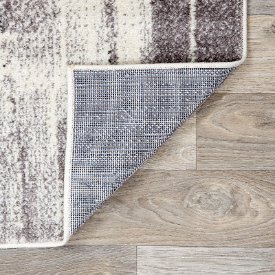 Elegant Gold 2' x 7' Contemporary Abstract Runner Rug