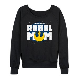 Women's - Star Wars - Rebel Mom Lightweight French Terry Wide Neck Long Sleeve Shirt - 1 of 4