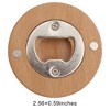 Unique Bargains Bottle Opener Magnetic Beer Opener Beech Wood Light Brown 2.56"x0.59" 1 Pcs - 3 of 4