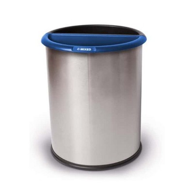 Commercial Zone Stainless Steel 3.2 Gallon InnRoom Trash Can, Recycler, and Waste Bin Container with Galvanized Half Moon Design