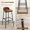 Tangkula Set of 4 Industrial 29" Bar Stool Bar Height Saddle Seat Kitchen Stool Low Back - 4 of 4