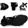 BLISSFUL STEP Women's Cross Strap Chunky Heel Lace Up Heeled Sandals - 3 of 3