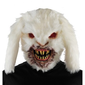 Seasonal Visions Adult Scary Rabid Bunny Rabbit Costume Mask - 12 in. - White - 1 of 1
