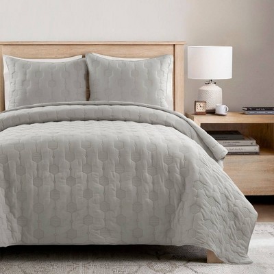 FUTURE SOFT 3 Piece Quilt Set Grey King offers Size