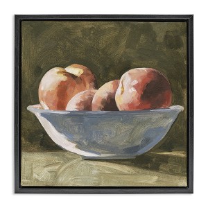 Stupell Industries Apples in Bowl Still Life Floating Frame Canvas Art, Black, 25" x 25" - 1 of 4