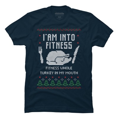 Men's Design By Humans Fitness Whole Turkey Ugly Christmas Sweater By shirtpublic T-Shirt