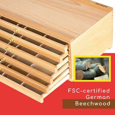 Beech Wood 6-Drawer Artist Tool Storage Box with Compartments