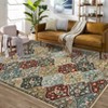 Washable Non Slip Floral Print Vintage Area Rugs for Living Room Bedroom, Soft Low Pile Dining Room Carpet for Home Office - 3 of 4