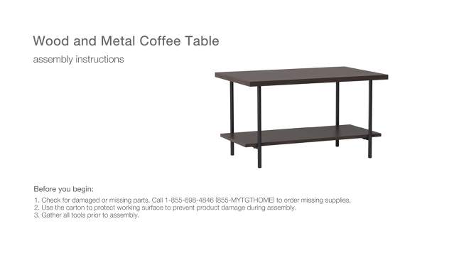 Wood and Metal Coffee Table - Room Essentials™, 6 of 15, play video