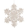 Northlight Snowflake Shaped Wooden Cut-Out Christmas Ornaments - 4.75" - White - Set of 4 - 4 of 4