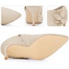 BLISSFUL STEP Flower Pointed Toe Stiletto Heels Ankle Booties for Women - 3 of 4