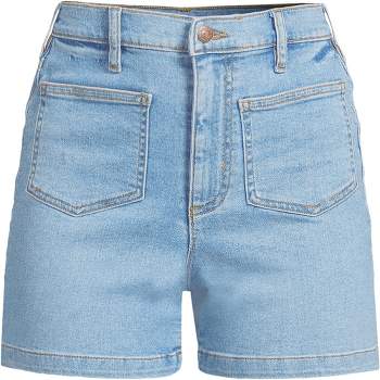 Lands' End Women's High Rise Patch Pocket 5" Jean Shorts