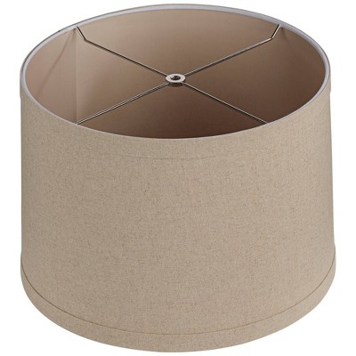 Natural Linen Medium Drum Lamp Shade with Taupe Liner