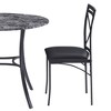 VECELO Metal Dining Chairs Set of 4/8, Steel Legs and PU Leather Cushion Seats for Kitchen Living Room, Black/Brown/Gray/White - 4 of 4